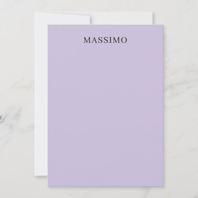 Pale Purple Professional Unique Classical Own Name Note Card (Front)