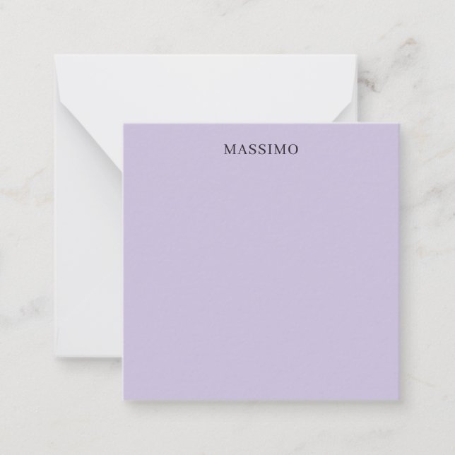 Pale Purple Professional Unique Classical Own Name Note Card (Front)