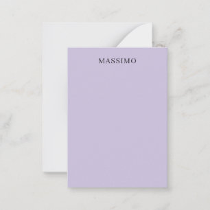 Pale Purple Professional Unique Classical Own Name Note Card