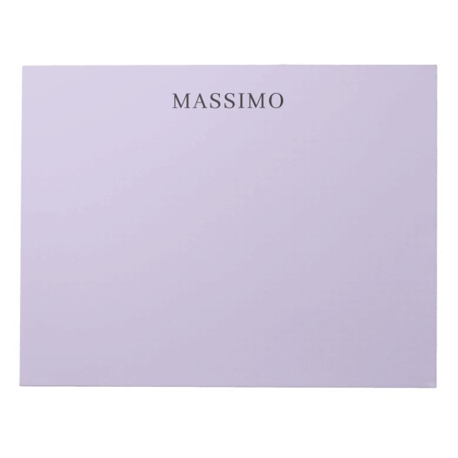 Pale Purple Professional Unique Classical Own Name Notepad (Front)