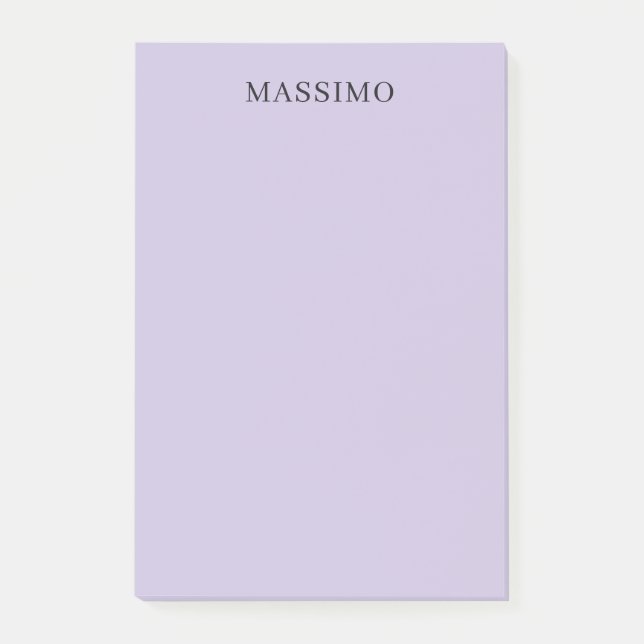 Pale Purple Professional Unique Classical Own Name Post-it Notes (Front)