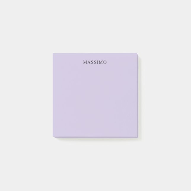 Pale Purple Professional Unique Classical Own Name Post-it Notes (Front)