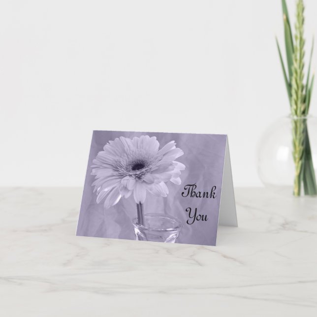 Pale Purple Tinted Daisy Bridesmaid Thank You Card (Front)