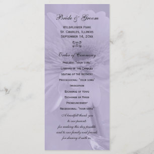 Pale Purple Tinted Daisy Wedding Program