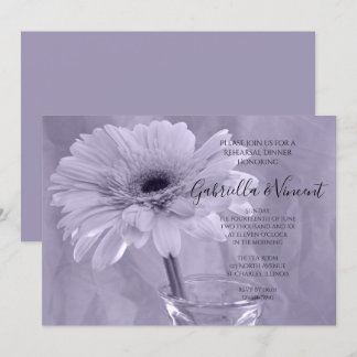 Pale Purple Tinted Daisy Wedding Rehearsal Dinner Invitation