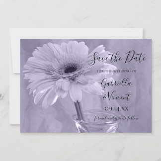 Pale Purple Tinted Daisy Wedding Save the Date