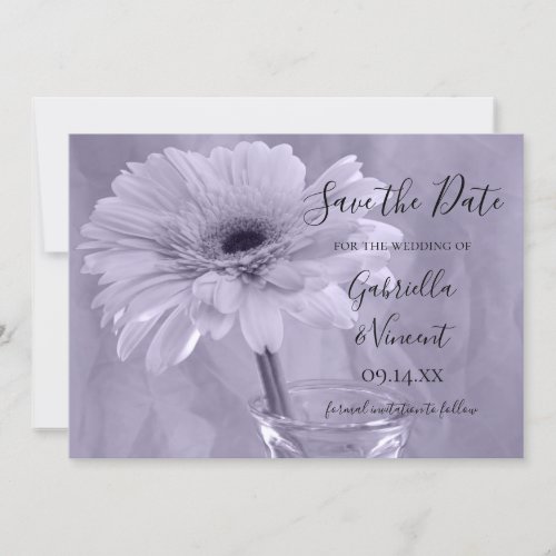 Pale Purple Tinted Daisy Wedding Save the Date