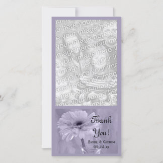 Pale Purple Tinted Daisy Wedding Thank You Card
