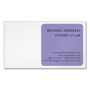Pale Purple White Minimalist Classical Business Card Magnet