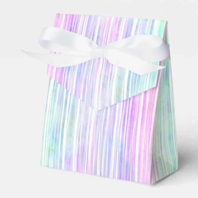 pale rainbow brush stroke stripes : favor boxes (Front Side)