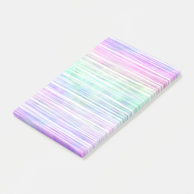 pale rainbow brush stroke stripes : post-it notes (Angled)