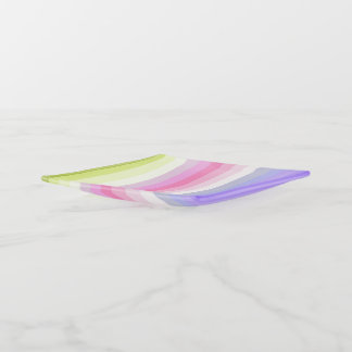 Pale Rainbow Stripes Bath Decor Trinket Tray