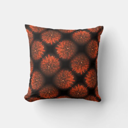 Pale Red Chrysanthemum Flower Cushion Throw Pillow
