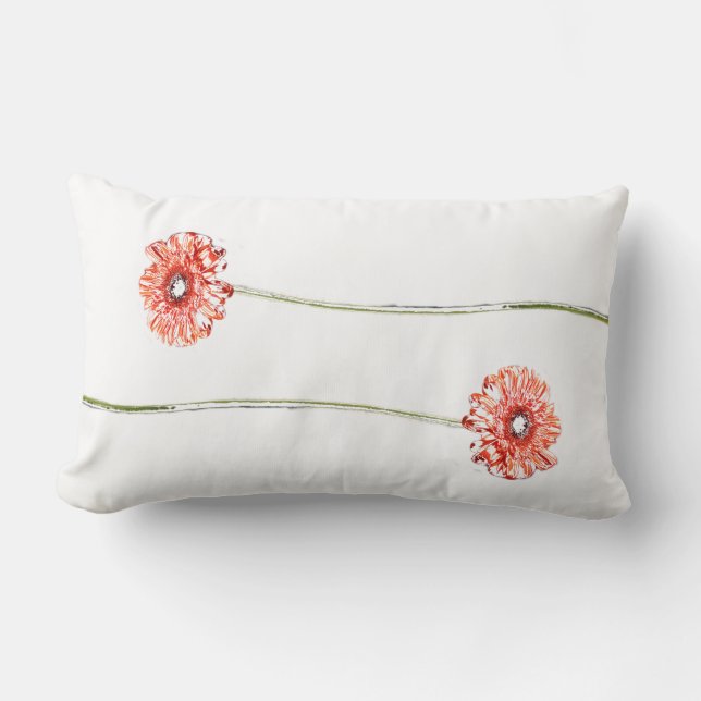 Pale Red Chrysanthemum Gerbera Flower Cushion (Front)