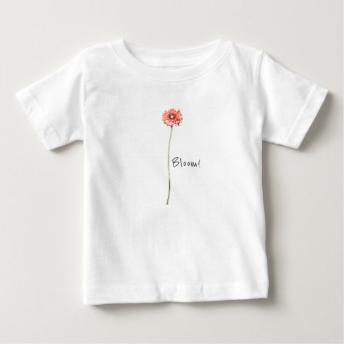Pale Red Gerbera Flower Bloom Toddler Hoodie Baby T_Shirt