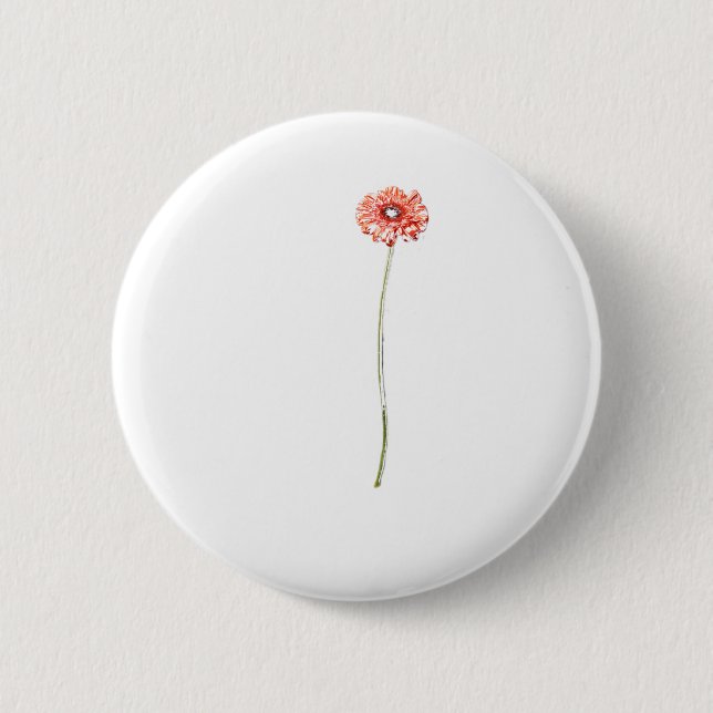 Pale Red Gerbera Flower Button (Front)