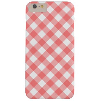Pale Red Gingham Barely There Iphone 6 Plus Case by tjustleft at Zazzle