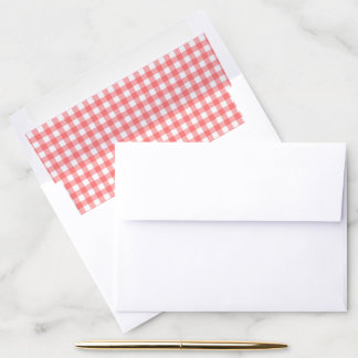 Pale Red Gingham Envelope Liner