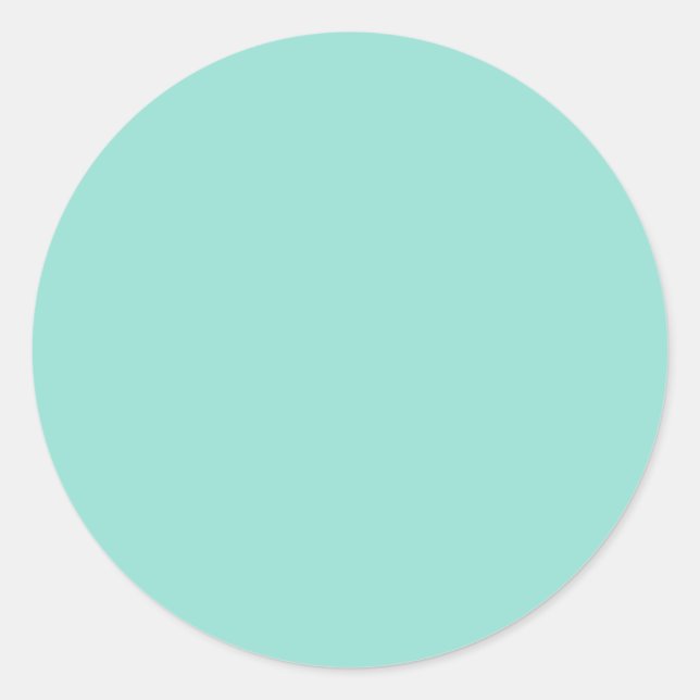 Pale Robin Egg Blue Solid Color Classic Round Sticker (Front)