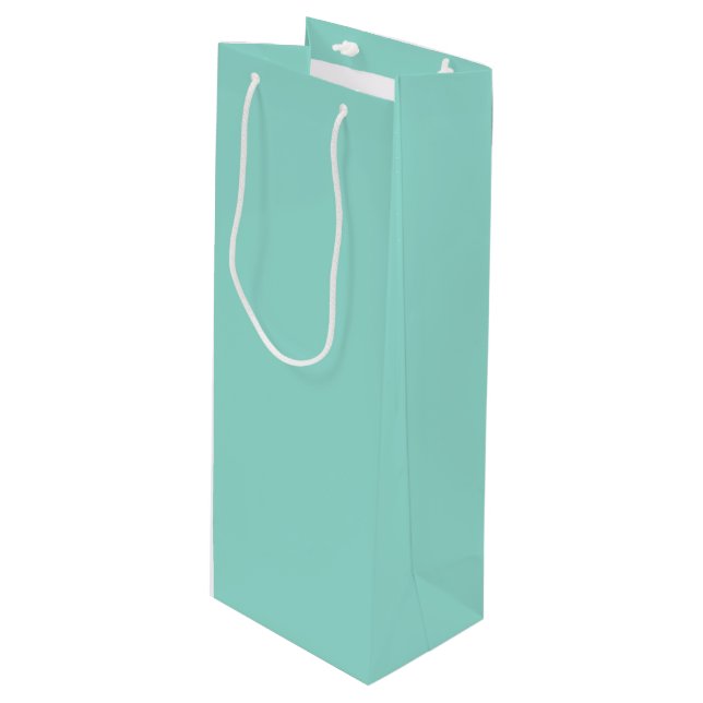 Pale Robin Egg Blue Solid Color Wine Gift Bag (Front Angled)
