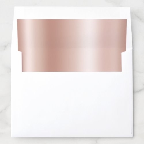 Pale Rose Gold Ombre Foil Envelope Liner