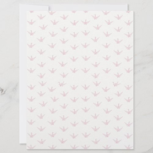 Pale Ruby Pink Origami Cranes on Near White