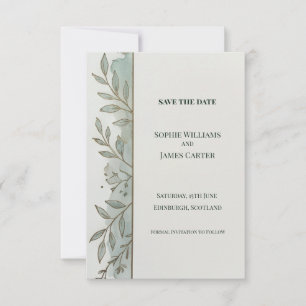 Pale Sage Botanical Save The Date Card