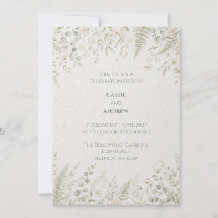 Pale Sage Eucalyptus Fern Wedding Invitation