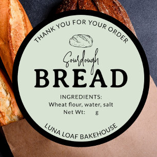 Pale Sage Green Bakery Sourdough Bread Sticker