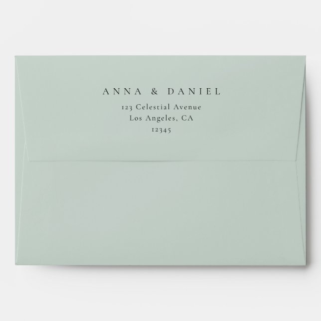 Pale Sage Green Coordinate Wedding Envelope (Back (Top Flap))