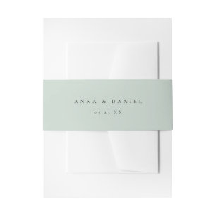 Pale Sage Green Coordinate Wedding Invitation Belly Band