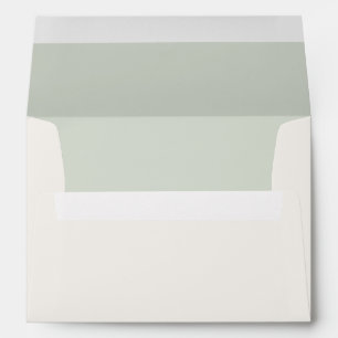 Pale Sage Green & Warm Ivory Wedding Envelope