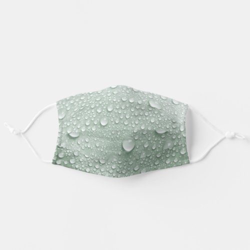 Pale Sage Light Gray Green Raindrops Adult Cloth Face Mask