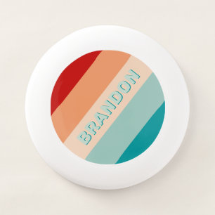 Pale Seaglass Bold Striped with Name Wham-O Frisbee