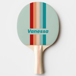 Pale Seaglass Pin Striped with Name Ping Pong Paddle