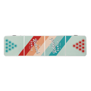 Pale Seaglass Stripes Family Name & Year Beer Pong Table