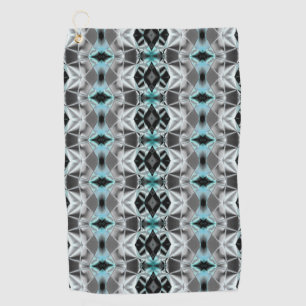 Pale silver to clear blue rapport in virtual style golf towel