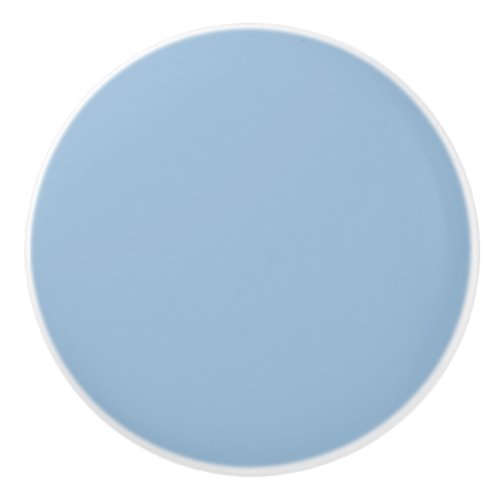 Pale Sky Blue Solid Color Print Ceramic Knob