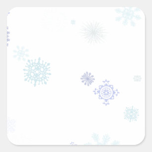 Pale Snowflakes Square Sticker