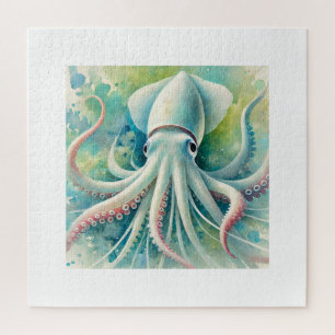 Pale Squid 081024AREF151 - Watercolor Jigsaw Puzzle