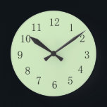 Pale Tea Green Wall Clock<br><div class="desc">Beautiful restful tea green color clock adds a calming touch to your kitchen or sewing room.</div>