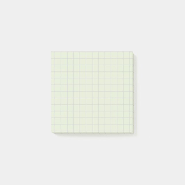 Pale Teal Checkered Pattern Soft Grid Design Post-it Notes (Front)