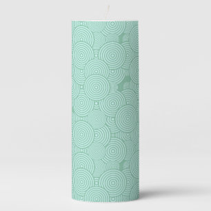 Pale Teal circles Pillar Candle