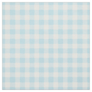 Pale Turquoise Gingham Check Fabric