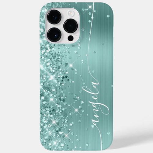 Pale Turquoise Glittery Glam Signature Case_Mate iPhone 14 Pro Max Case