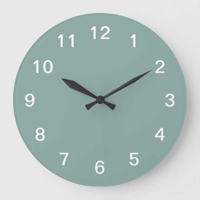 Pale Turquoise Minimalist Acrylic Wall Clock (Front)
