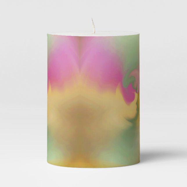 Pale Twist Pillar Candle (Front)