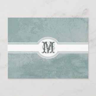 Pale Vintage Aqua Grunge Effect Old Italian Wall Postcard