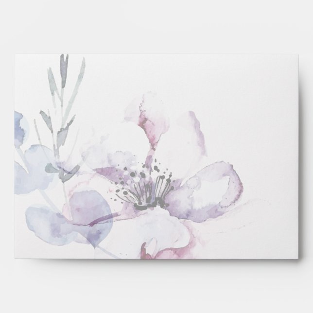 Pale Watercolor Apple Blossom Envelope (Front)