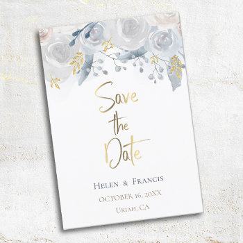 Pale Watercolor Flowers Save The Date Invitation by amoredesign at Zazzle